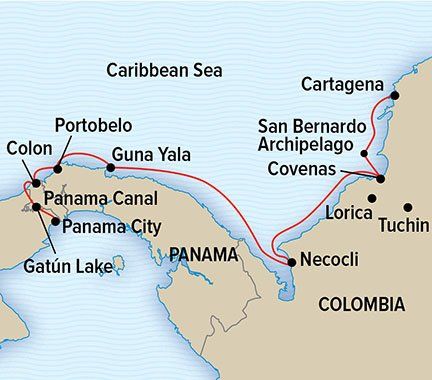 Panama and Colombia: Exploring the Caribbean Coast Itinerary Map