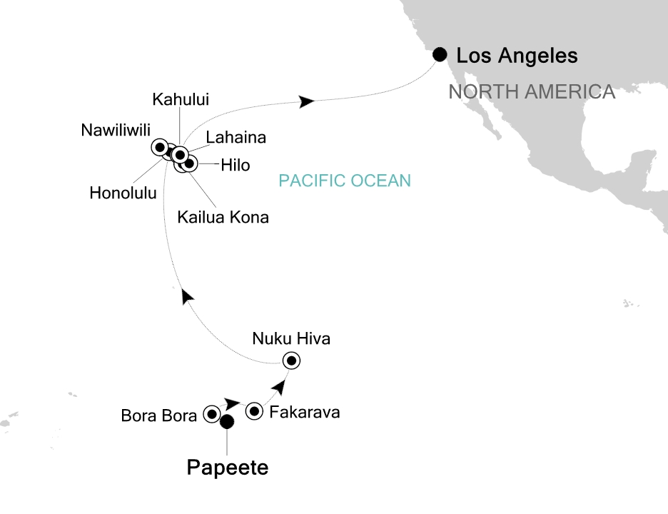 South Pacific Islands Cruise Itinerary Map