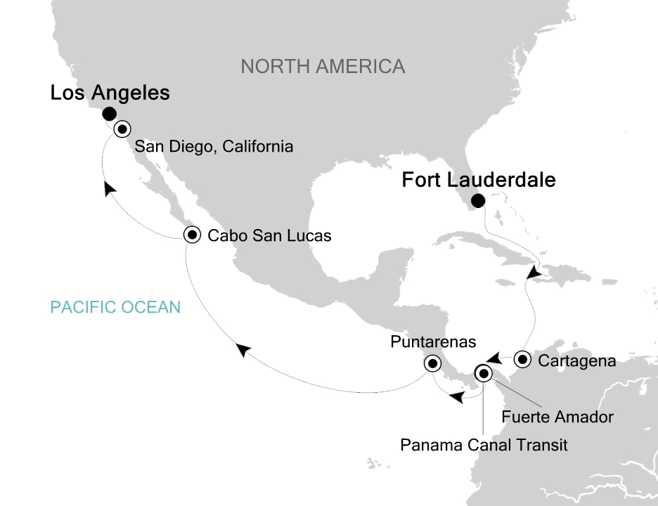 Caribbean & Central America Cruise Itinerary Map