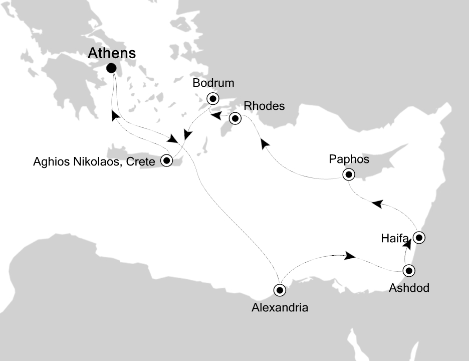 Mediterranean Cruise Itinerary Map