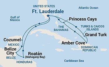14-Day Caribbean East/West Adventurer Itinerary Map