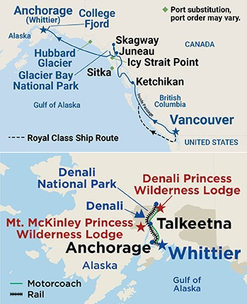 12-Day Denali Explorer - Tour HA5 Itinerary Map