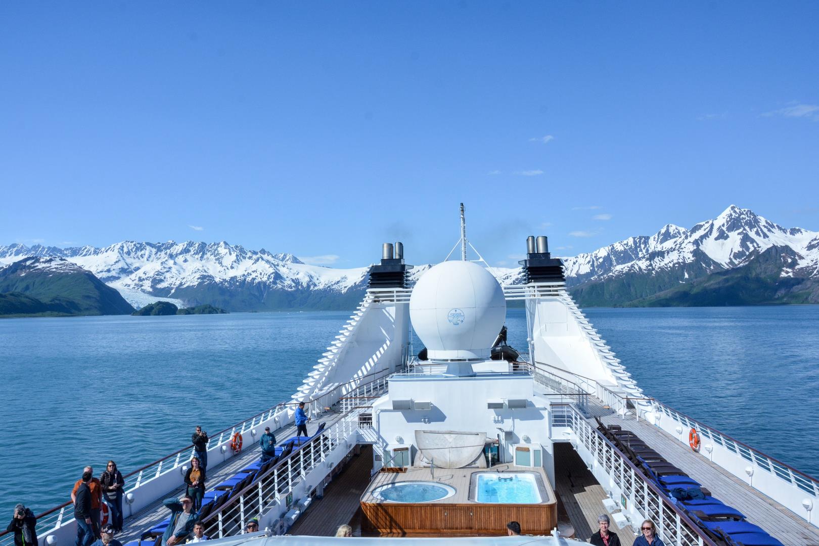 View of Star Legend deck and jacuzzi near Alaska