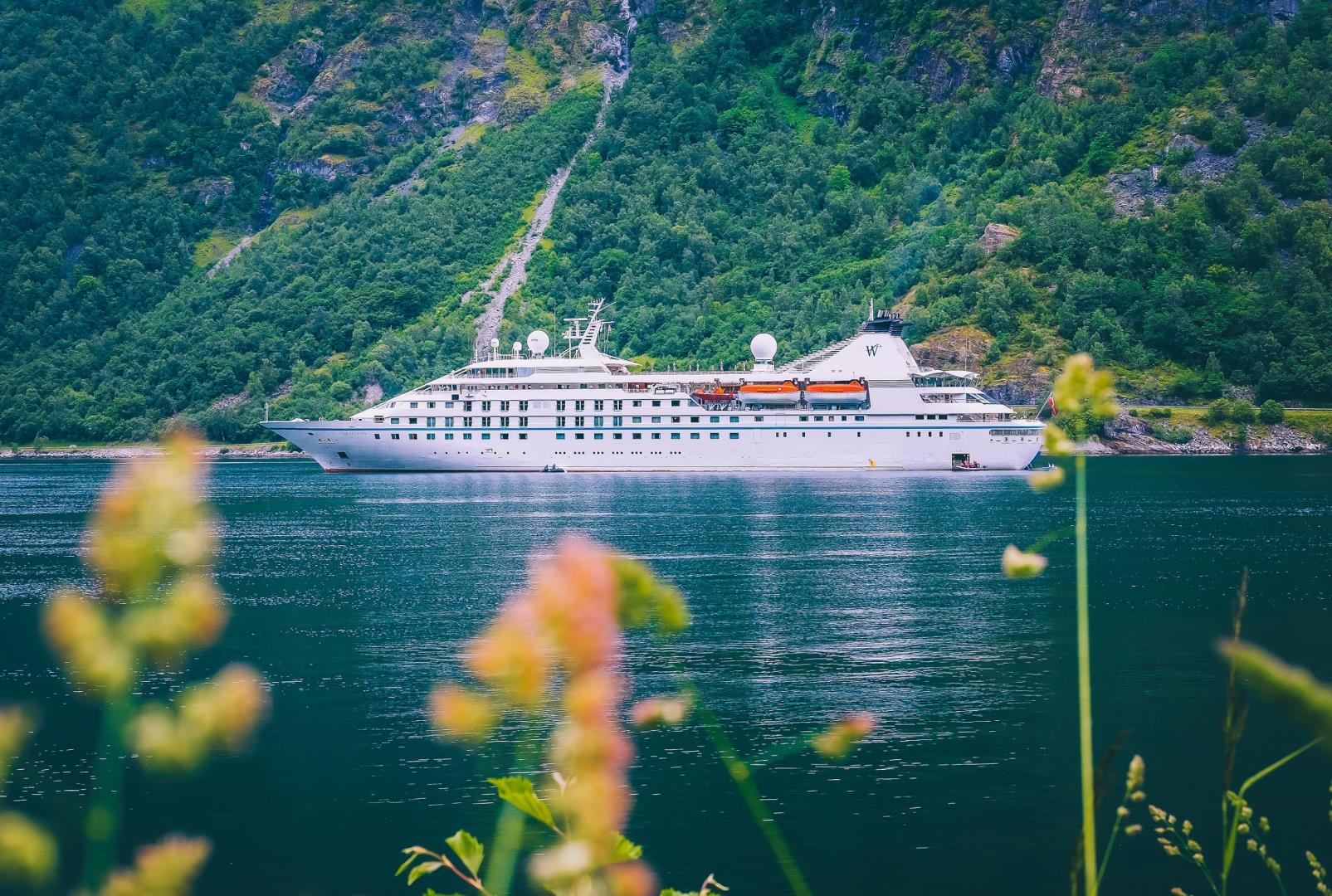Exterior view of Star Legend in Norwegian fjord